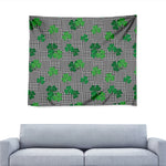 Shamrocks Houndstooth Pattern Print Tapestry