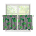 Shamrocks Houndstooth Pattern Print Tier Curtains