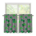 Shamrocks Houndstooth Pattern Print Tier Curtains