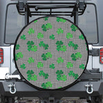 Shamrocks Houndstooth Pattern Print Tire Cover