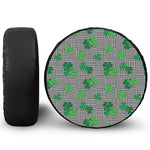 Shamrocks Houndstooth Pattern Print Tire Cover