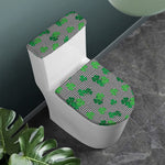 Shamrocks Houndstooth Pattern Print Toilet Lid And Tank Cover Set