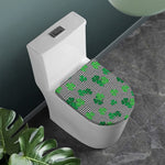 Shamrocks Houndstooth Pattern Print Toilet Lid Cover