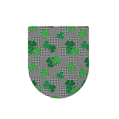 Shamrocks Houndstooth Pattern Print Toilet Lid Cover
