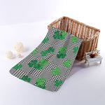 Shamrocks Houndstooth Pattern Print Towel