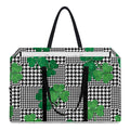 Shamrocks Houndstooth Pattern Print Utility Tote Bag