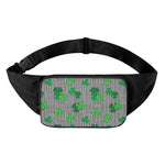 Shamrocks Houndstooth Pattern Print Waist Bag
