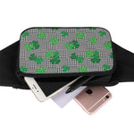 Shamrocks Houndstooth Pattern Print Waist Bag