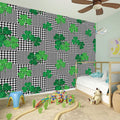 Shamrocks Houndstooth Pattern Print Wall Sticker