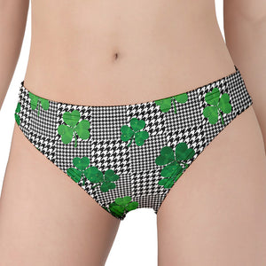 Shamrocks Houndstooth Pattern Print Women's Panties