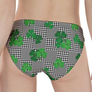 Shamrocks Houndstooth Pattern Print Women's Panties