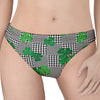 Shamrocks Houndstooth Pattern Print Women's Thong