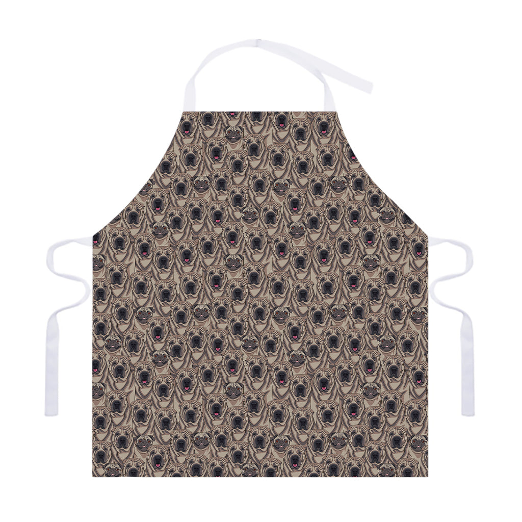 Shar Pei And Pug Pattern Print Adjustable Apron