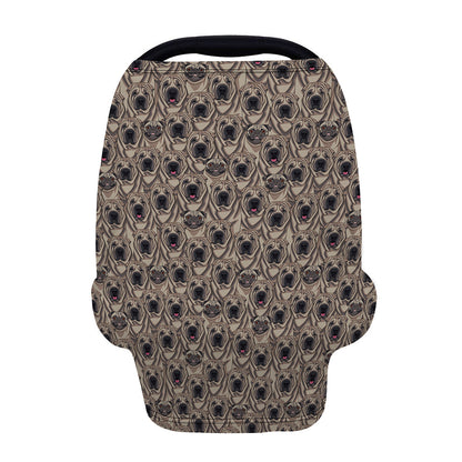 Shar Pei And Pug Pattern Print Baby Seat Cover
