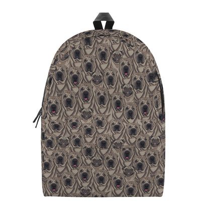 Shar Pei And Pug Pattern Print Backpack