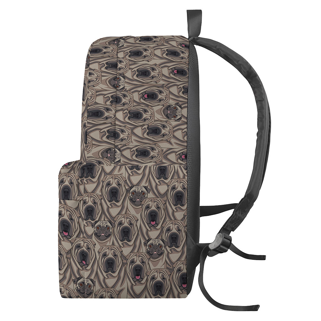 Shar Pei And Pug Pattern Print Backpack