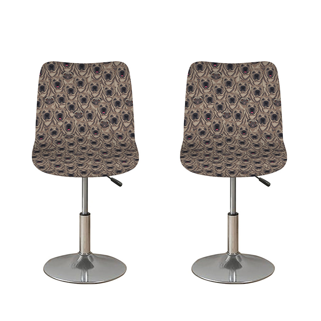 Shar Pei And Pug Pattern Print Bar Stool Covers