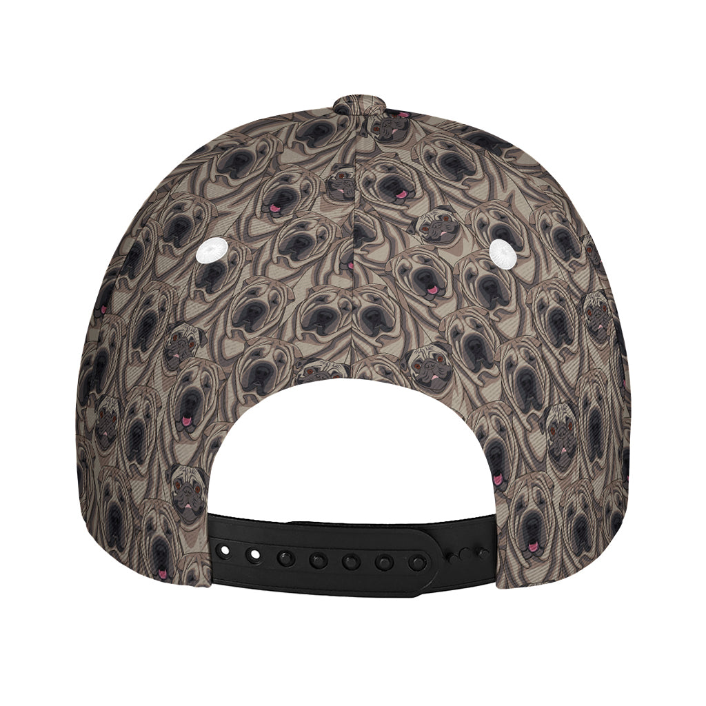 Shar Pei And Pug Pattern Print Baseball Cap