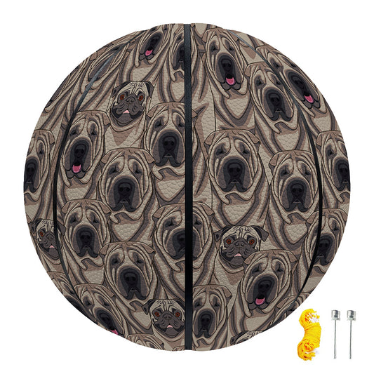 Shar Pei And Pug Pattern Print Basketball