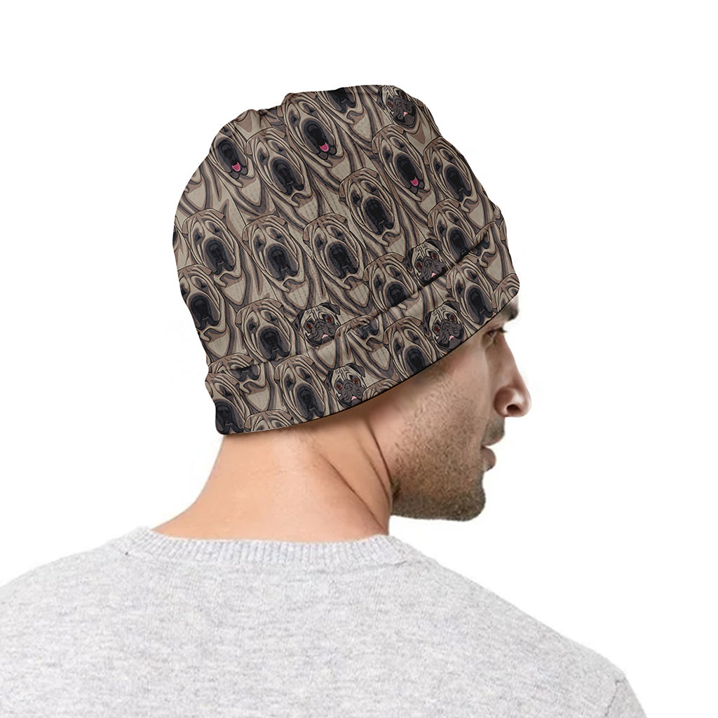 Shar Pei And Pug Pattern Print Beanie
