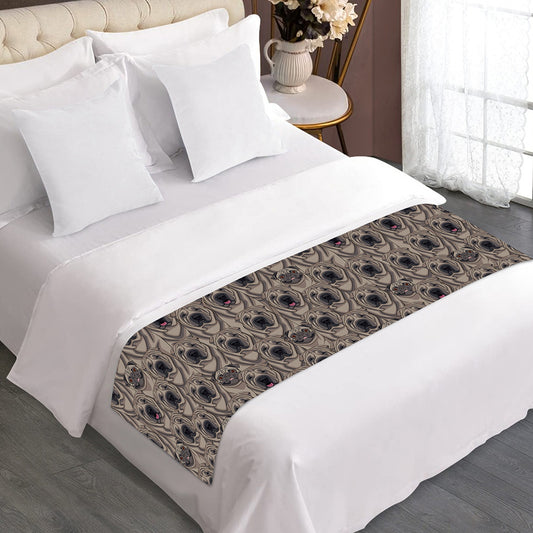 Shar Pei And Pug Pattern Print Bed Runner