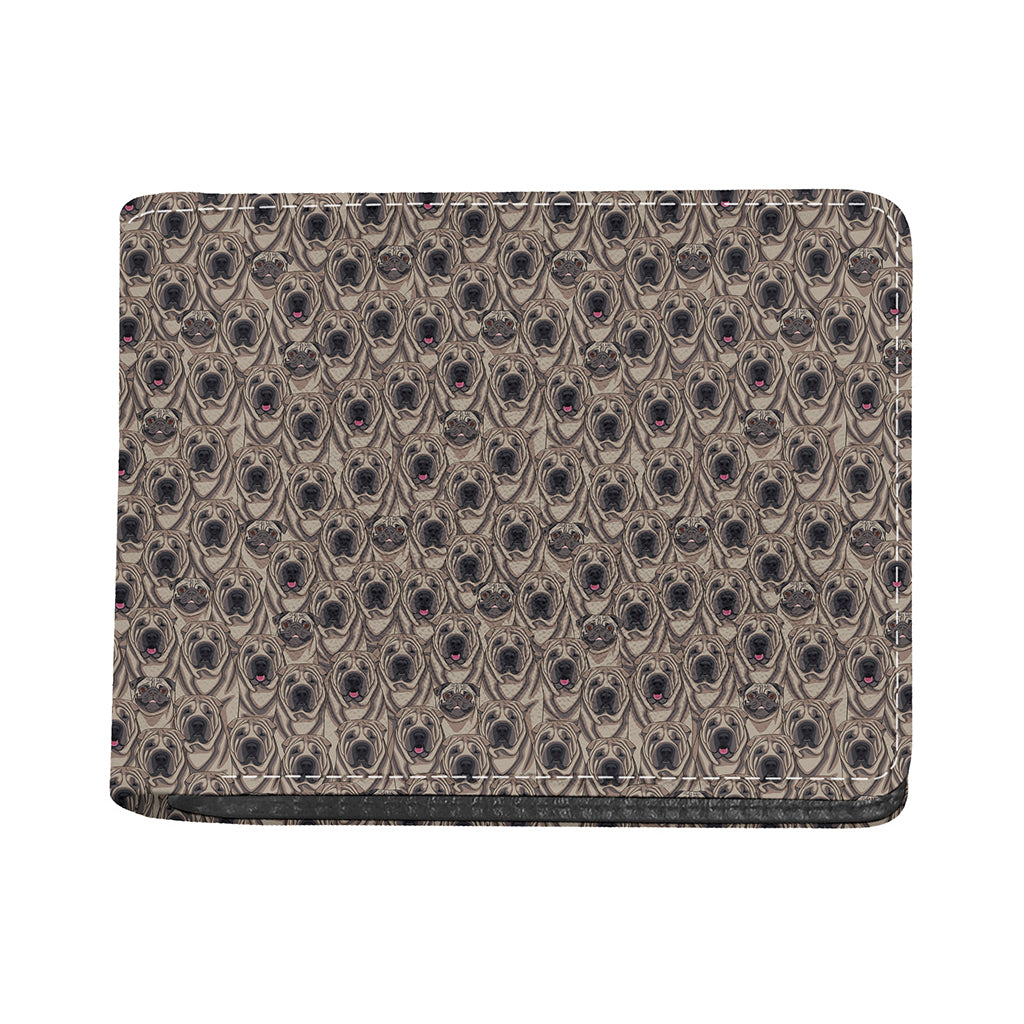 Shar Pei And Pug Pattern Print Bifold Wallet