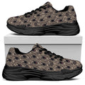 Shar Pei And Pug Pattern Print Black Chunky Shoes