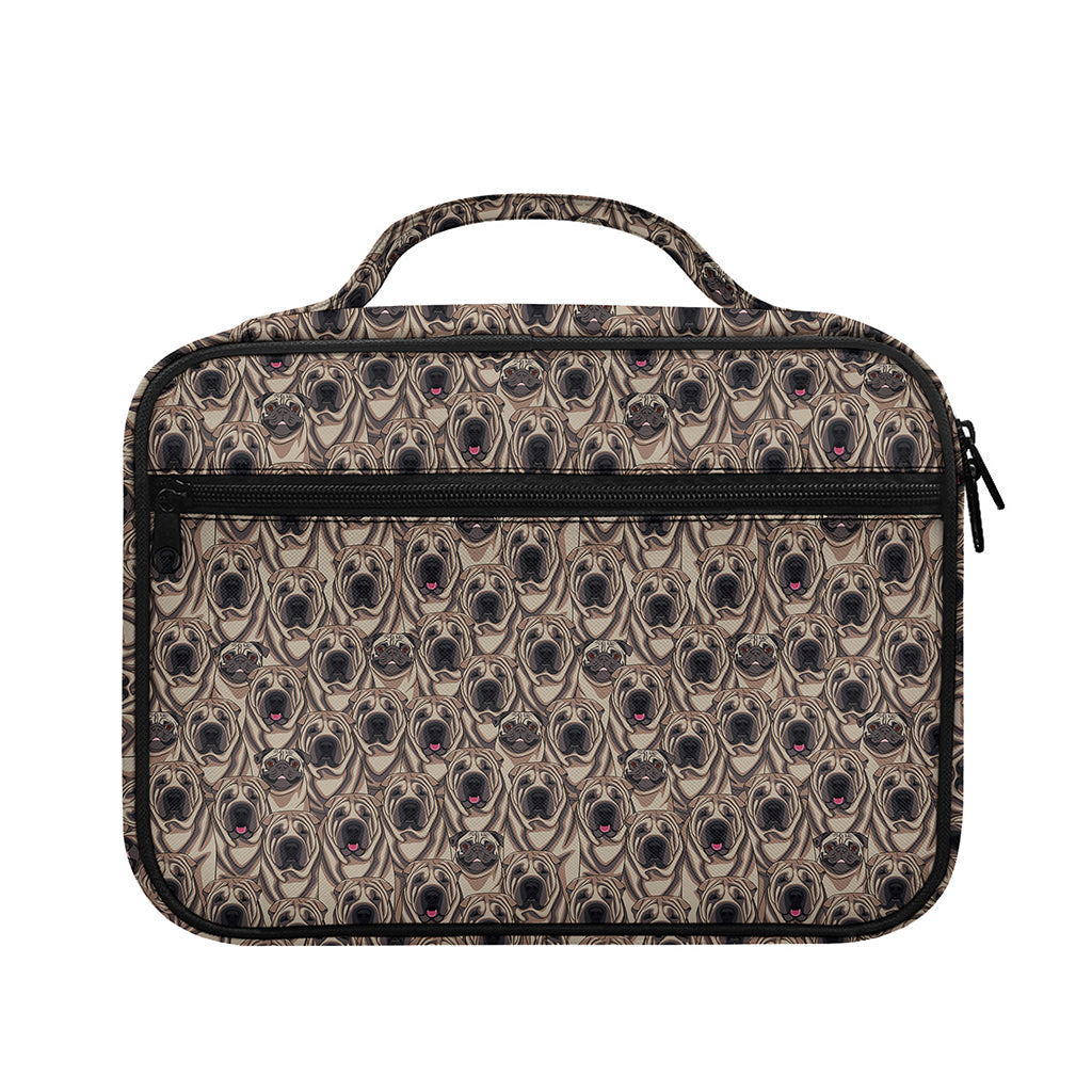 Shar Pei And Pug Pattern Print Briefcase Bible Bag