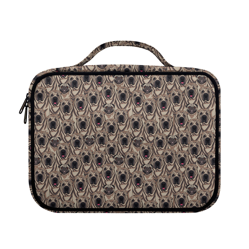 Shar Pei And Pug Pattern Print Briefcase Bible Bag