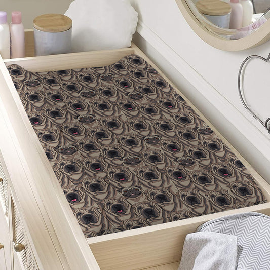 Shar Pei And Pug Pattern Print Changing Pad Cover