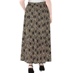 Shar Pei And Pug Pattern Print Chiffon Maxi Skirt