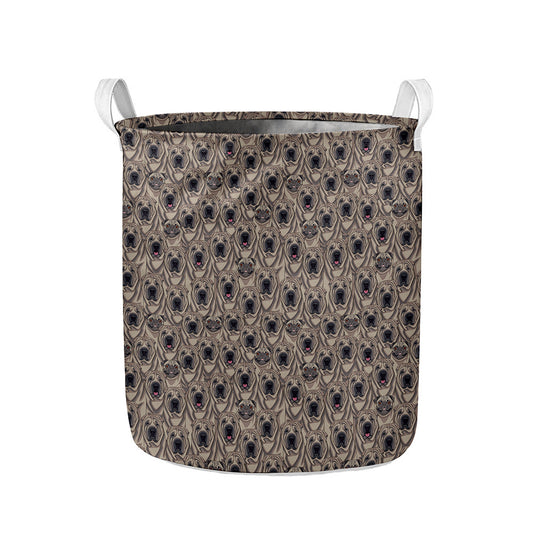 Shar Pei And Pug Pattern Print Collapsible Laundry Basket