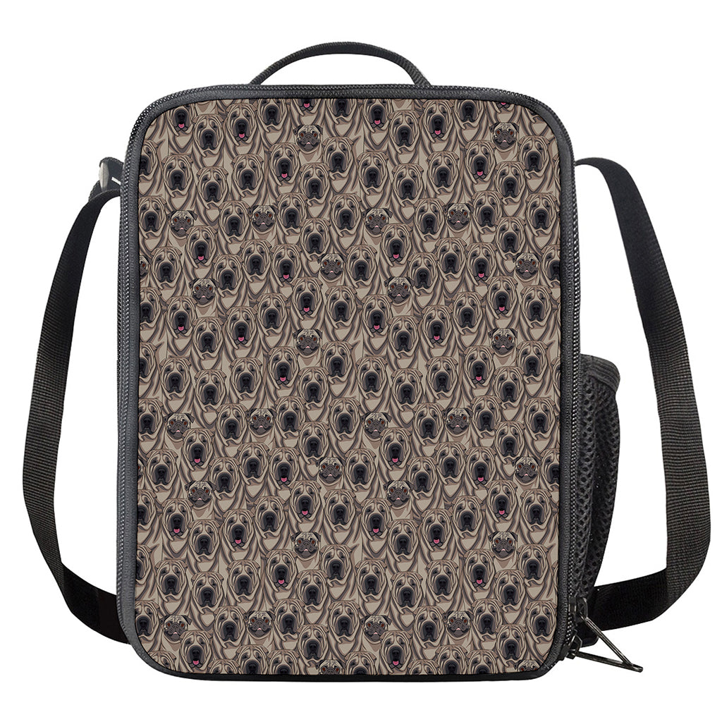 Shar Pei And Pug Pattern Print Crossbody Lunch Bag