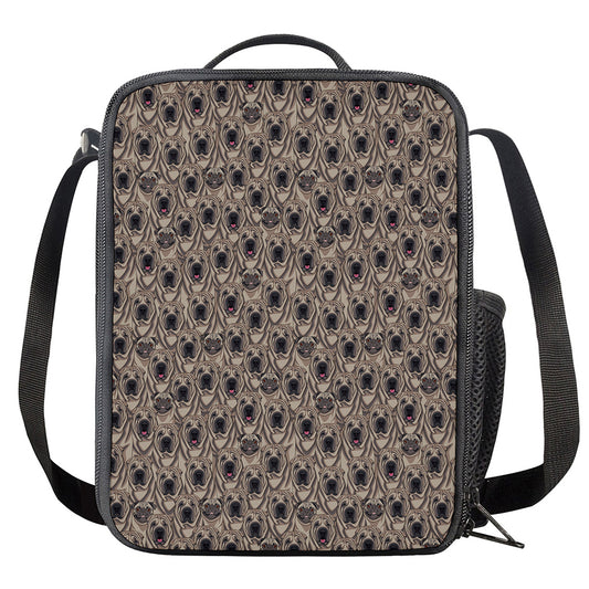 Shar Pei And Pug Pattern Print Crossbody Lunch Bag
