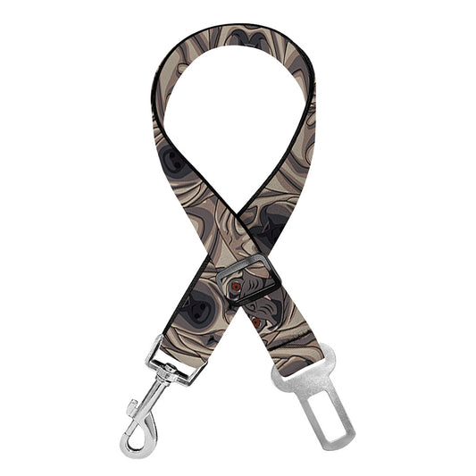 Shar Pei And Pug Pattern Print Dog Seat Belt