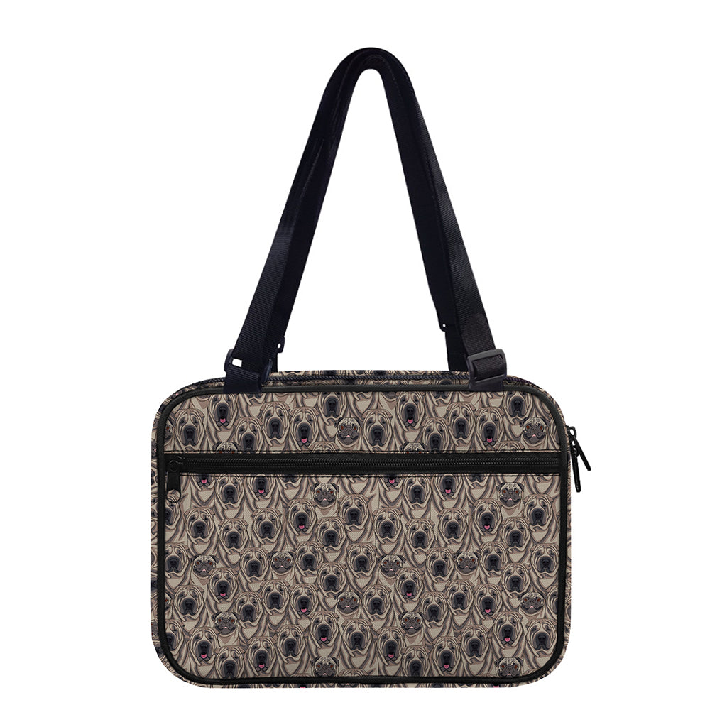 Shar Pei And Pug Pattern Print Double Strap Bible Bag