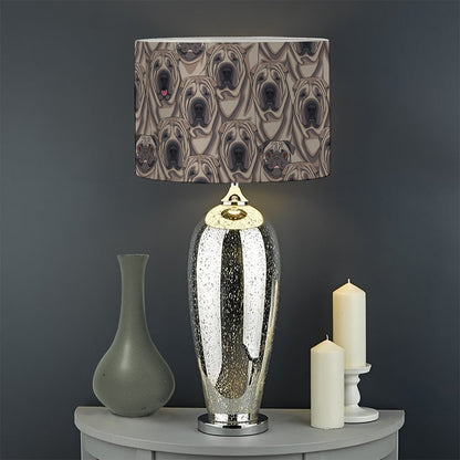 Shar Pei And Pug Pattern Print Drum Lamp Shade