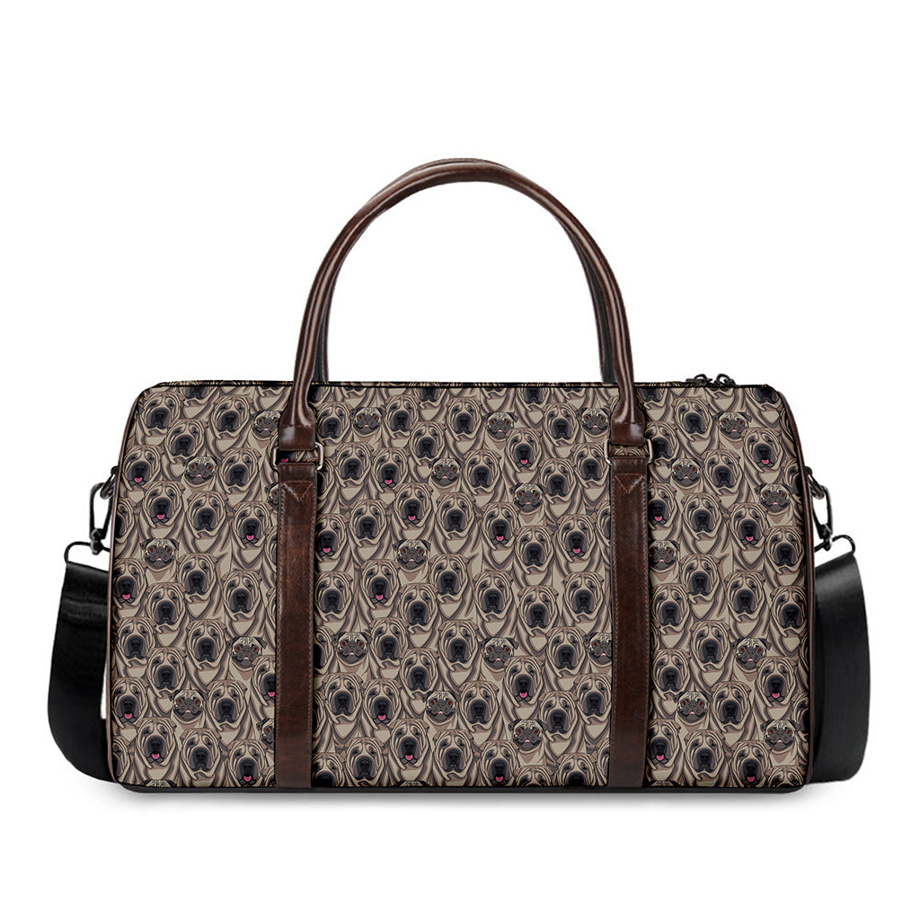 Shar Pei And Pug Pattern Print Duffle Bag