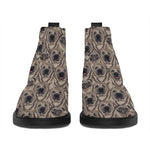 Shar Pei And Pug Pattern Print Flat Ankle Boots