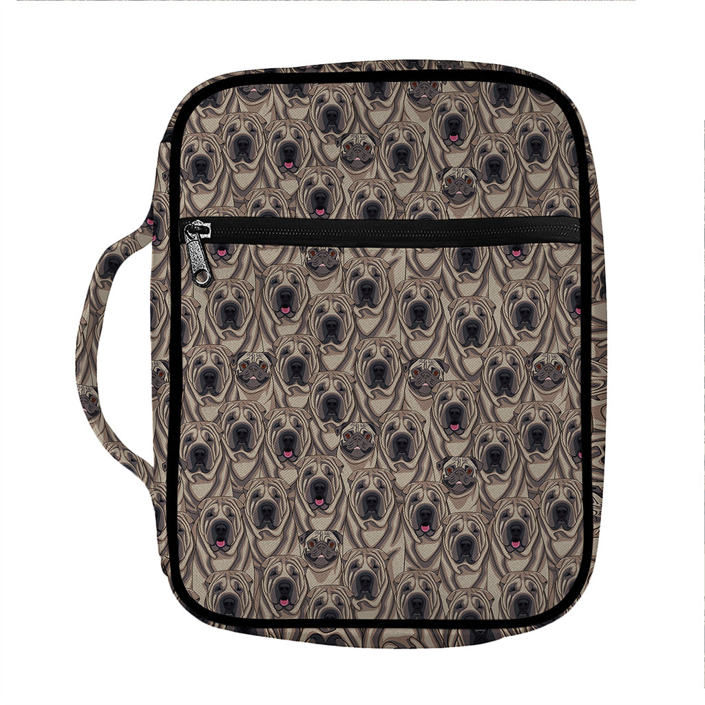 Shar Pei And Pug Pattern Print Front Pocket Bible Bag