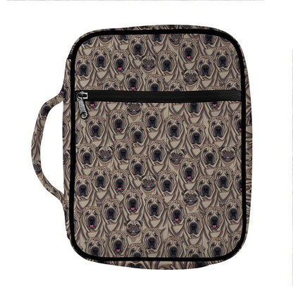 Shar Pei And Pug Pattern Print Front Pocket Bible Bag