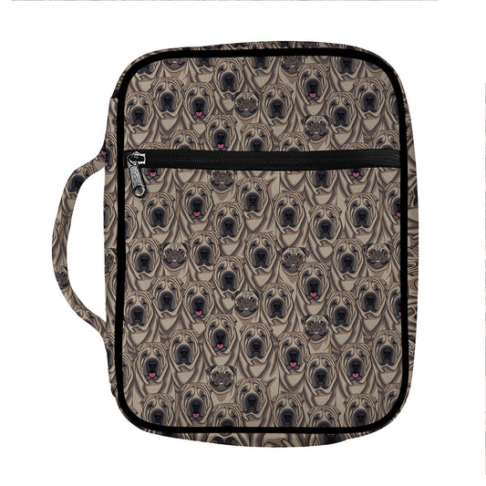 Shar Pei And Pug Pattern Print Front Pocket Bible Bag
