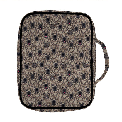 Shar Pei And Pug Pattern Print Front Pocket Bible Bag
