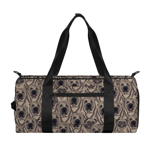 Shar Pei And Pug Pattern Print Gym Bag
