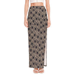 Shar Pei And Pug Pattern Print High Slit Maxi Skirt