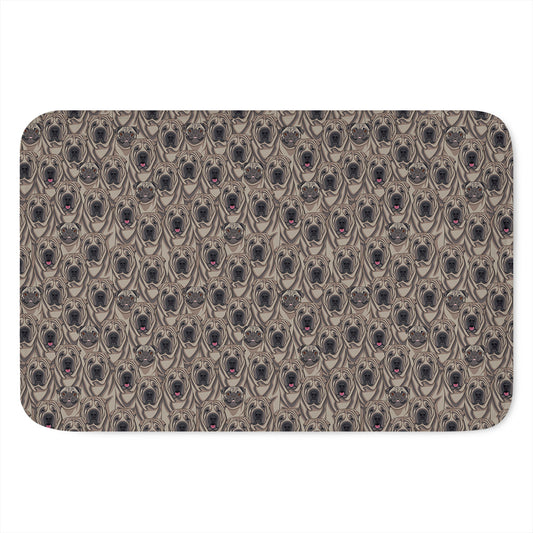 Shar Pei And Pug Pattern Print Indoor Door Mat
