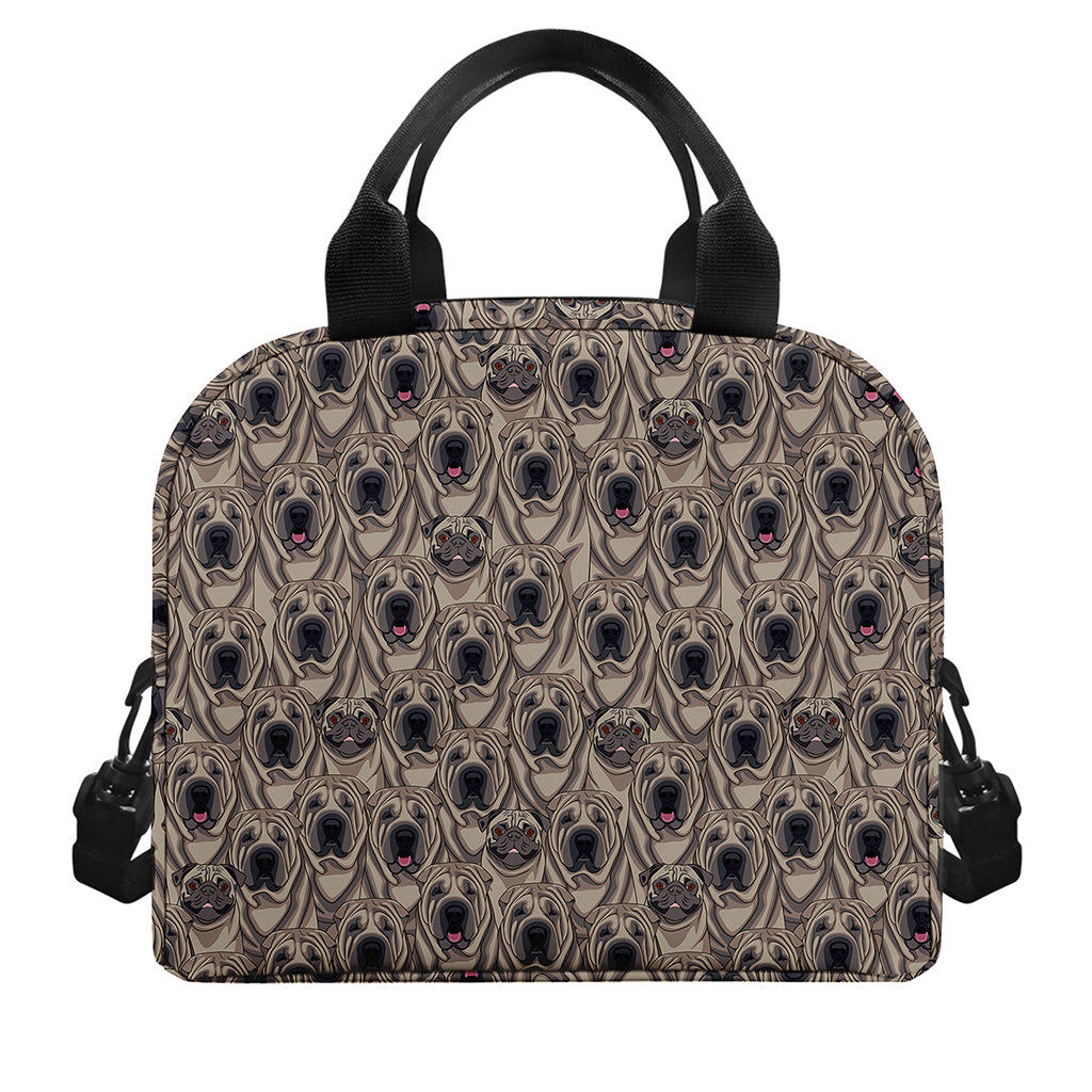 Shar Pei And Pug Pattern Print Insulated Lunch Bag