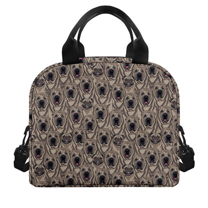 Shar Pei And Pug Pattern Print Insulated Lunch Bag