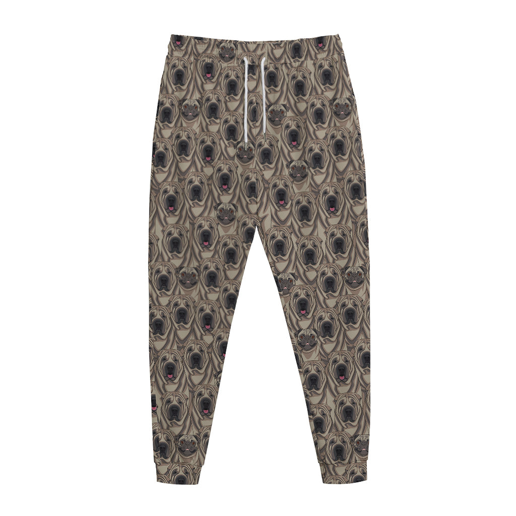 Shar Pei And Pug Pattern Print Jogger Pants