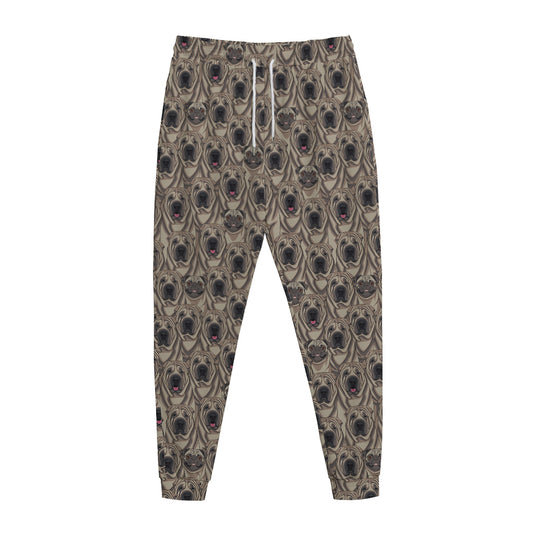 Shar Pei And Pug Pattern Print Jogger Pants